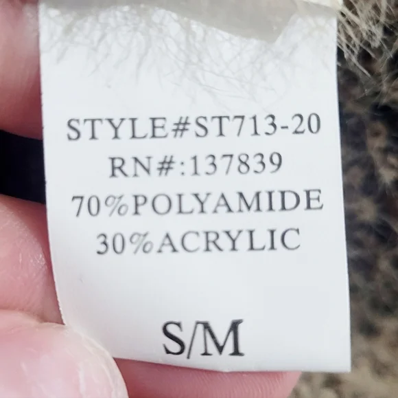 Altar’d State Leopard Print Fuzzy Sweater Size S/M Tan Brown Oversized Soft Knit - Picture 12 of 13